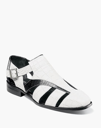 Calandro City Sandal in Black w/White for $$100.00