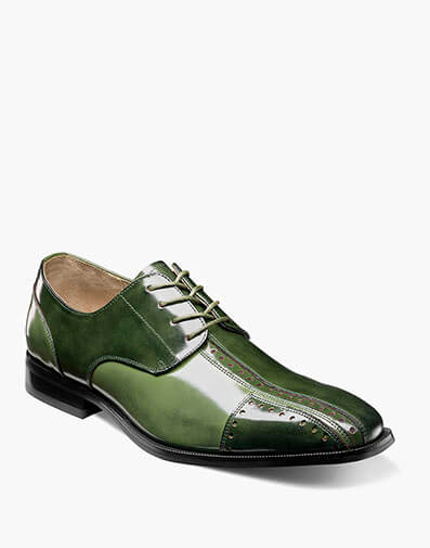 Palmento Modified Cap Toe Oxford Green Multi