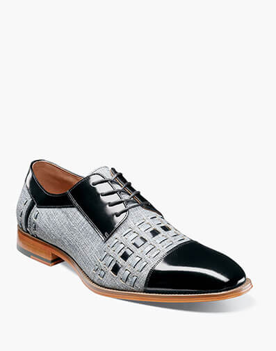 Hastead Cap Toe Oxford in Black/Gray for $$150.00