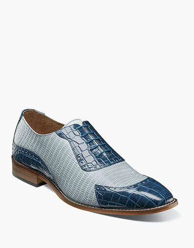 Tarango Modified Cap Toe Oxford in Dark Blue Multi for $$115.00