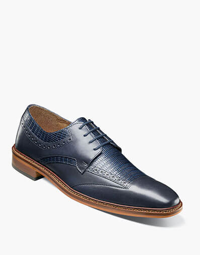 Gambetta Modified Cap Toe Oxford in Navy for $$120.00
