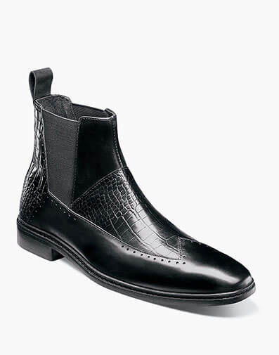 Garza Wingtip Chelsea Boot in Black for $$130.00
