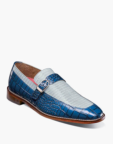 Rubiano Moc Toe Buckle Strap Slip On in Dark Blue Multi for $$115.00