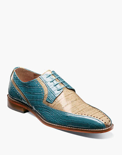 Talamanco Bike Toe Oxford in Navy with Teal for $$115.00