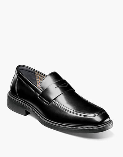 Everett Moc Toe Penny Slip On in Black for $$110.00