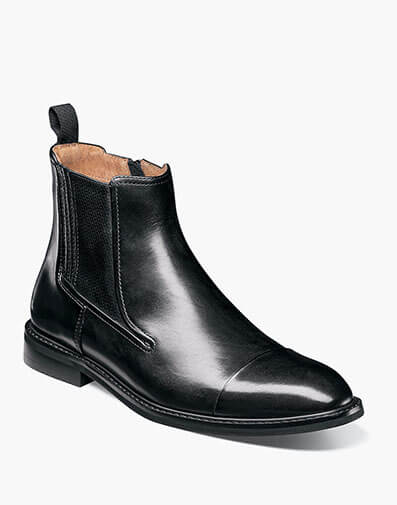 Berkshire Cap Toe Side Zip Boot in Black for $$150.00