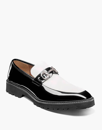 Carabello Moc Toe Bit Slip On in Black w/White for $$110.00