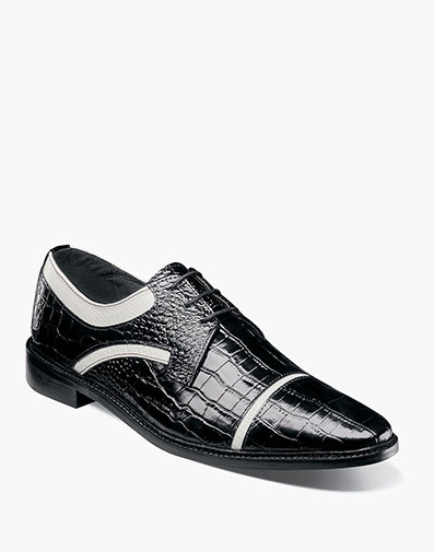 Fiorentino Cap Toe Oxford in Black w/White for $$115.00