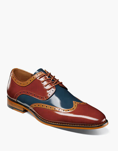 Tindall Wingtip Oxford in Cognac Multi for $$150.00