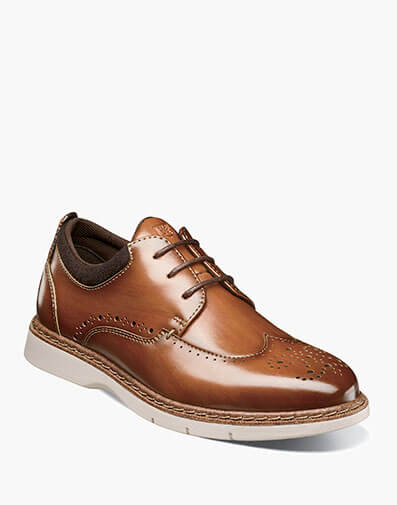 Boys Synergy Wingtip Lace Up in Cognac for $55.00
