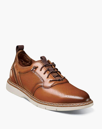Kids Sync Plain Toe Elastic Lace Up in Cognac for $$60.00
