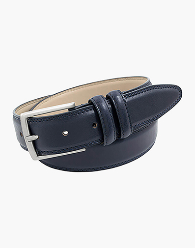 Tyson Double Strap Leather Belt in Navy for $38.00