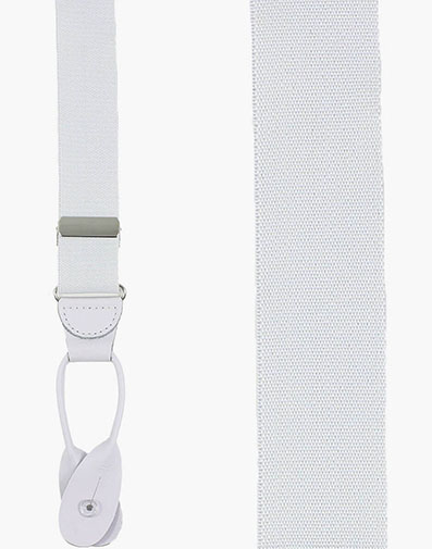 Button Suspenders Solid White