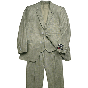 2 Button Vested Suit  in Sage for $129.90