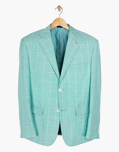 Carter 3 Piece Vested Suit in Light Aqua for $249.00