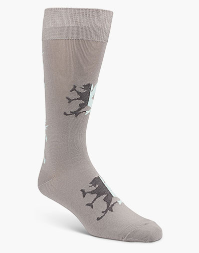 Two Toned Griffin Men's Crew Dress Sock in Silver for $9.00