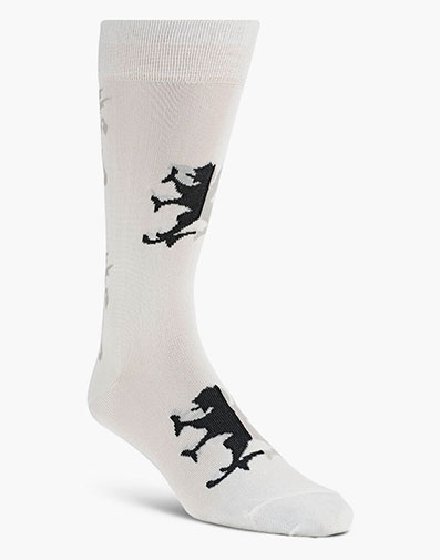 Two Toned Griffin Men's Crew Dress Sock in White for $9.00