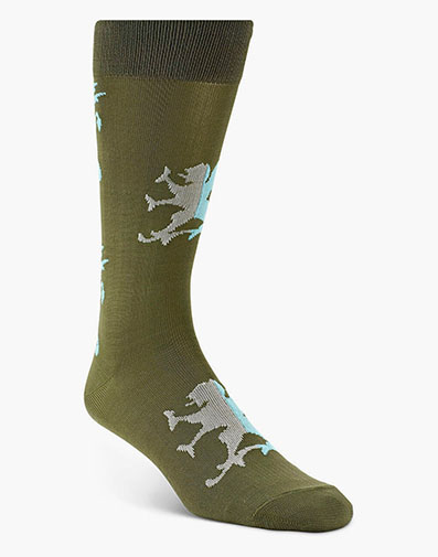 Two Toned Griffin Men's Crew Dress Sock in Ivy Green for $9.00