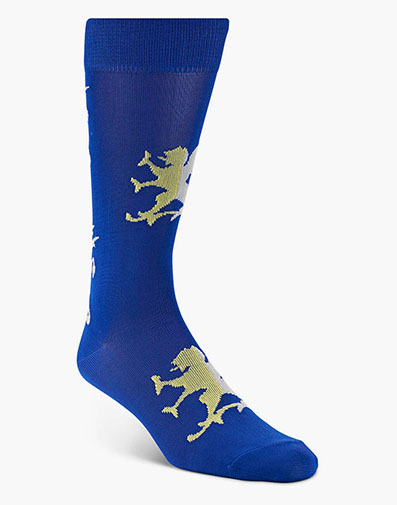 Two Toned Griffin Men's Crew Dress Sock in Cobalt for $9.00