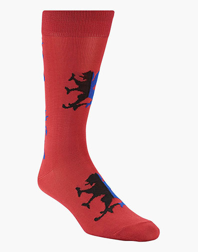 TWO TONED GRIFFIN Men's Crew Dress Sock in Red