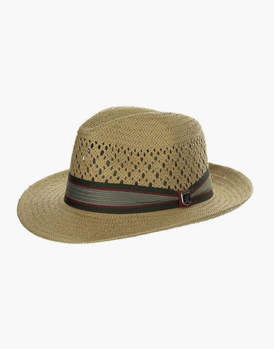 Walter Fedora Toyo Pinch Front Hat in Tan for $$70.00