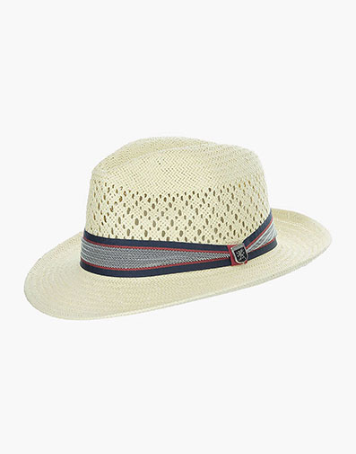 Walter Fedora Toyo Pinch Front Hat in Natural for $$70.00