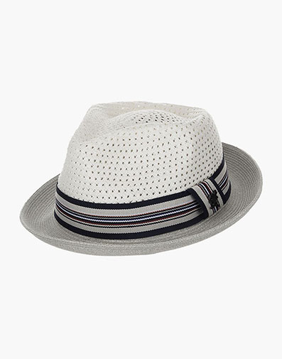 Amani Fedora Paper Braided Pinch Front Hat in White for $$66.00