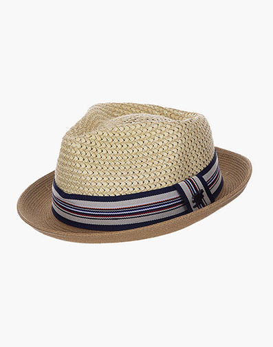 Amani Fedora Paper Braided Pinch Front Hat in Natural for $$66.00