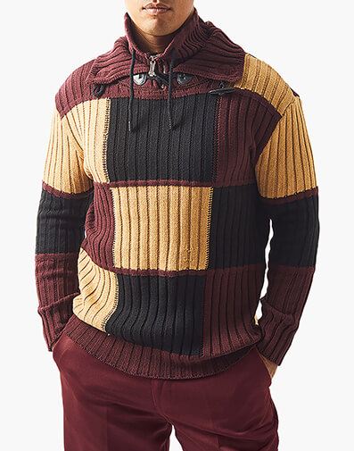 Xander Sweater in Burgundy Multi for $$129.00