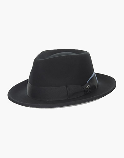 Mickey Fedora Wool Felt Pinch Front Hat in Gray for $$70.00