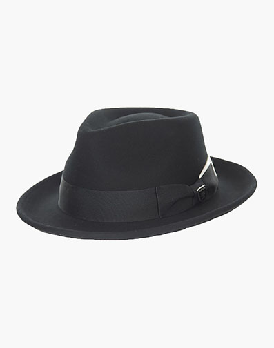Mickey Fedora Wool Felt Pinch Front Hat in White for $$70.00