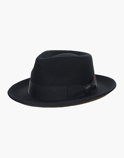 Bracco Fedora Wool Felt Pinch Front Hat in Brown for $$70.00