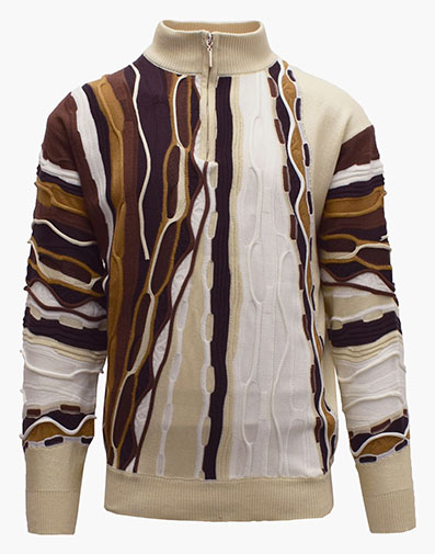 Conrad Quarter Zip Sweater in Tan for $$129.00