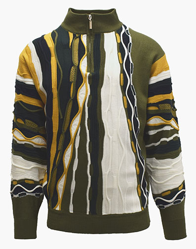 Conrad Quarter Zip Sweater in Olive for $$129.00