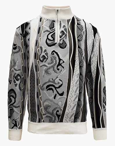 Sinclair Quarter Zip Sweater in White for $$129.00