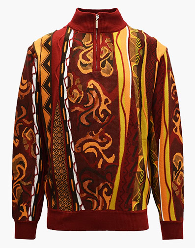 Sinclair Quarter Zip Sweater in Red for $$129.00