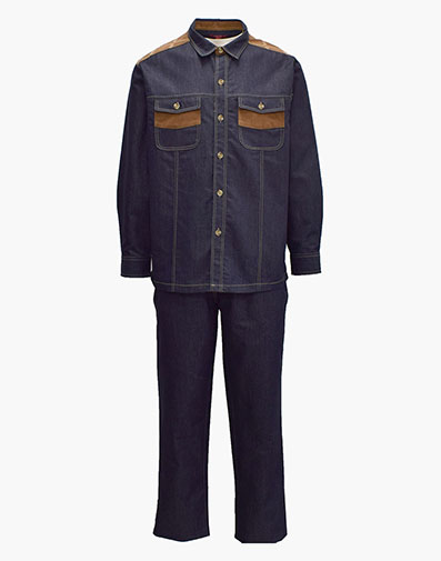 Ansel Pant Set in Blue Denim for $$169.00