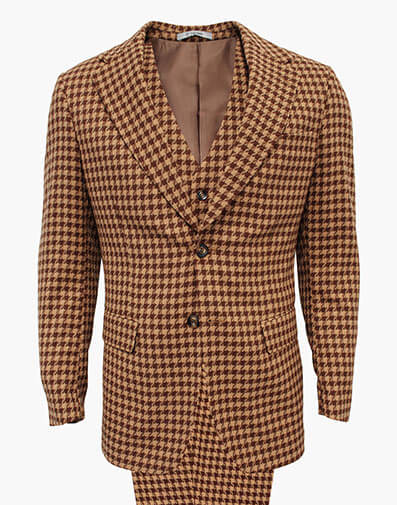 Anquetil 3 Piece Vested Suit in Copper for $$250.00