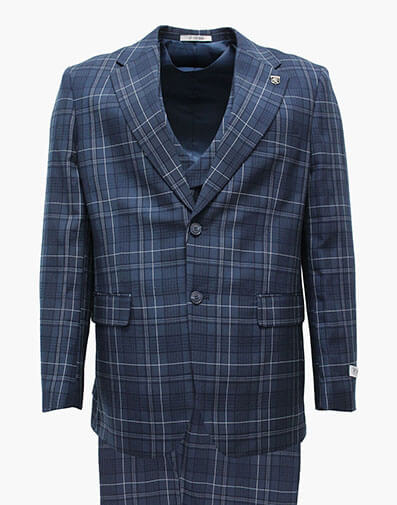 Hopkins 3 Piece Vested Suit in Navy for $$325.00