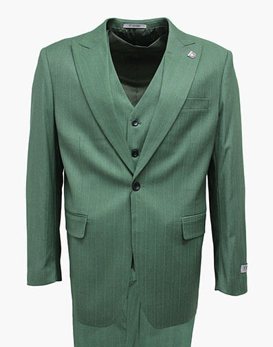 Edelman 3 Piece Vested Suit in Green for $$325.00