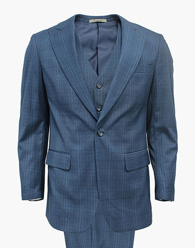Coppi 3 Piece Vested Suit in Navy for $$250.00