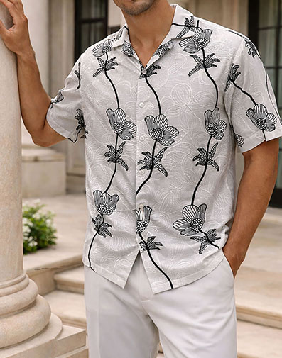 Declan Button Down Shirt in White for $$69.00