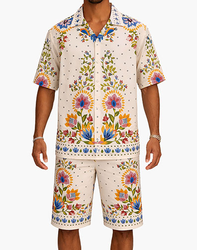 Emmett Short Set in White Multi for $$99.00