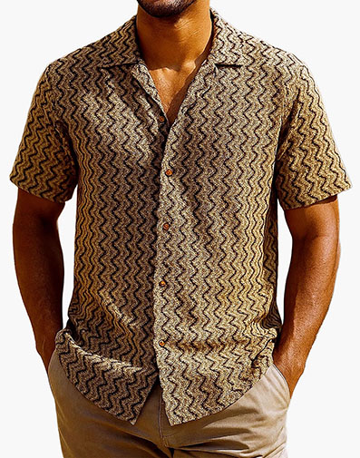 Jasper Button Down Shirt in Brown for $$59.00