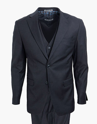 Hoffman 3 Piece Vested Suit in Charcoal for $295.00