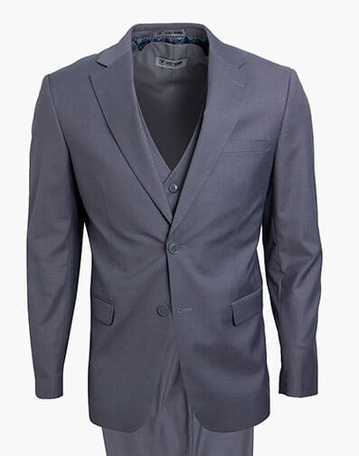 Hoffman 3 Piece Vested Suit in Gray for $295.00