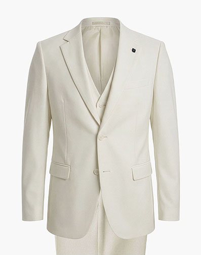 Hoffman 3 Piece Vested Suit in Ivory for $$225.00