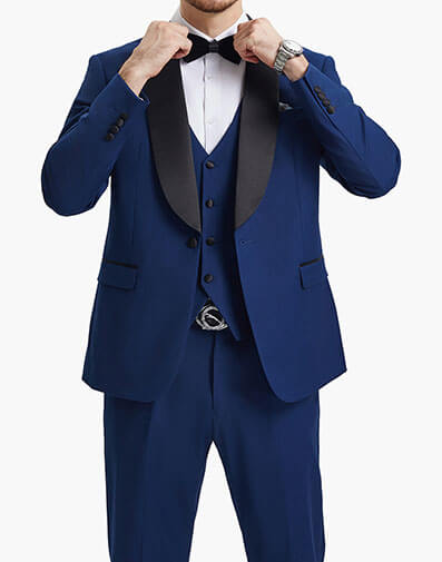 Calloway 3 Piece Vested Tux in Indigo for $$325.00