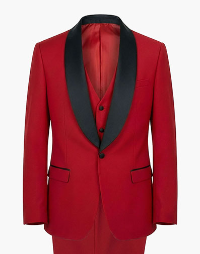 Calloway 3 Piece Vested Tux in Red for $$250.00