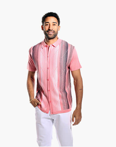 Kai Button Down Shirt in Pink Multi for $69.00